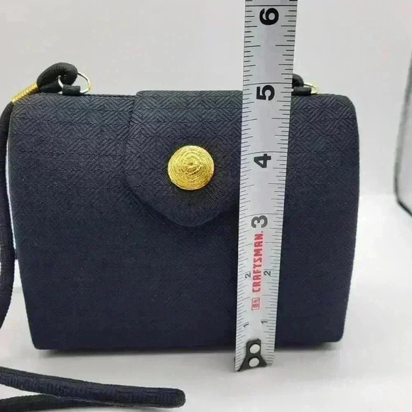 Vintage Crossbody Jim Thompson Silk Purse Black & Gold - Picture 11 of 16